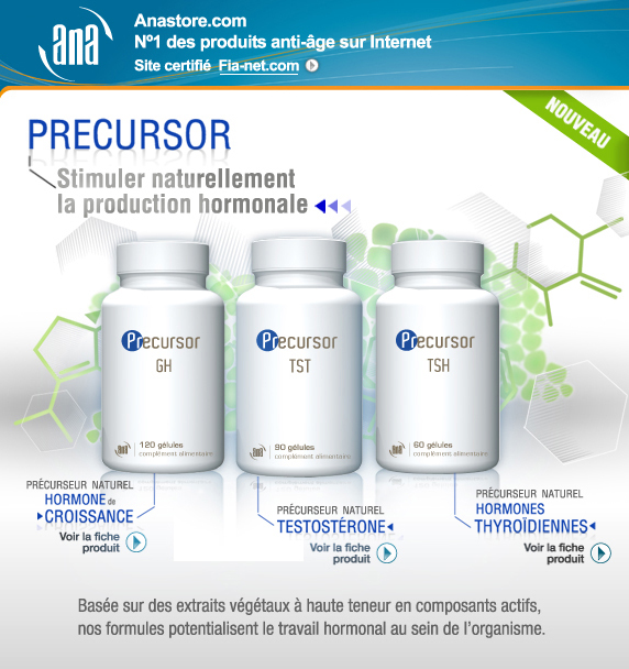 PRECURSOR : Stimuler naturellement la production hormonale. Bas�e sur des extraits v�g�taux � haute teneur en composants actifs, nos formules potentialisent le travail hormonal au sein de l'organisme