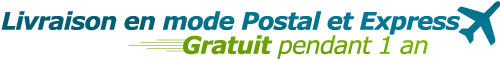 Livraison en mode Postal et Express Gratuité pendant 1 an