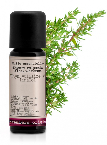 Huile essentielle de Thym vulgaire à linalol Bio d'Hévéa