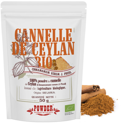 Cannelle Ceylan, poudre bio - Herbes Orford